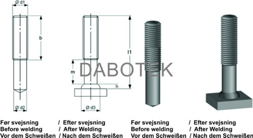 PD Gevindbolt M16x80 Matr. 1.4404 efter EN ISO 13918 (MD)