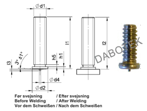 PT Threaded Stud M8x75 Matr. SS304; DIN 13918