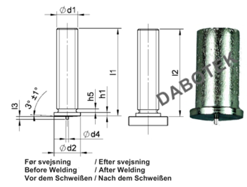 UT Unthreaded Stud Ø4x20 Matr. SS304